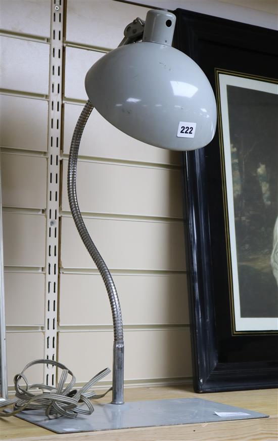 A grey industrial desk lamp height 62cm